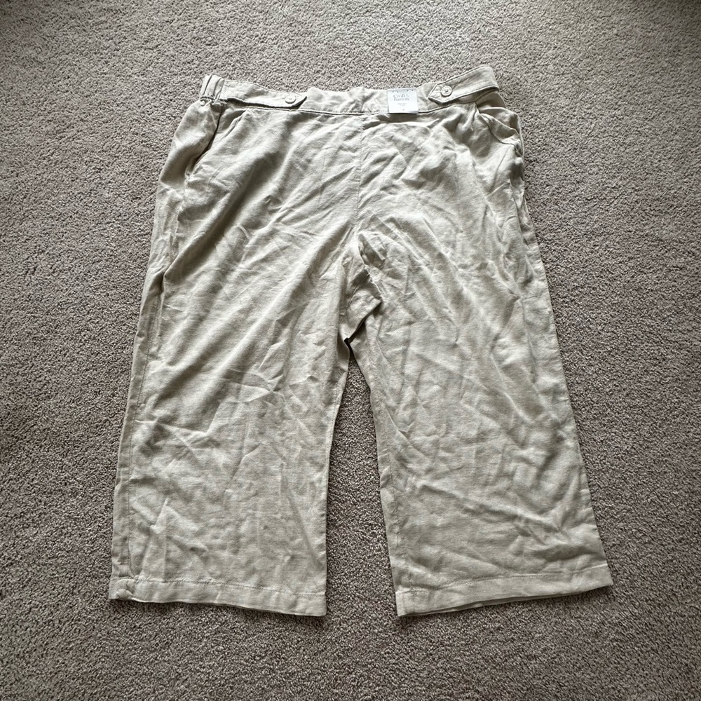 Croft & Barrow Light Tan linen Crop Pants